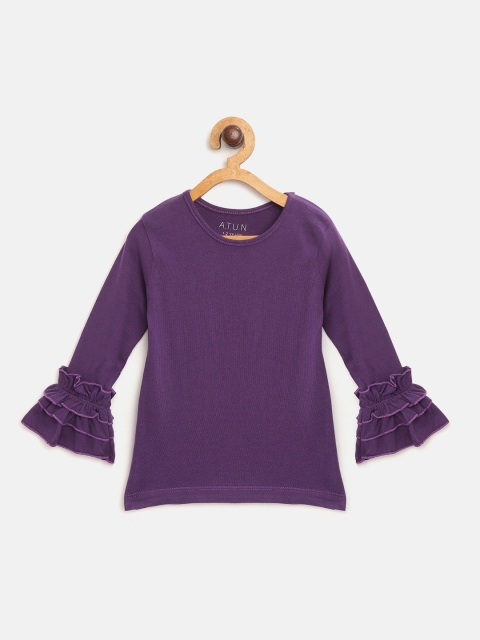 

A.T.U.N All Things Uber Nice Girls Purple Bell Sleeve Top
