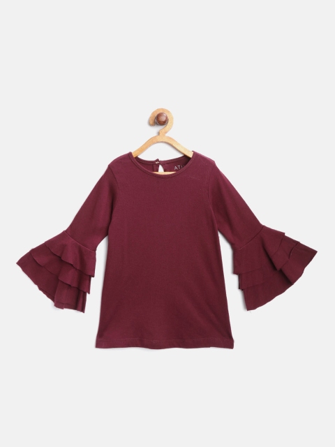 

A.T.U.N All Things Uber Nice Girls Burgundy Solid A-Line Dress