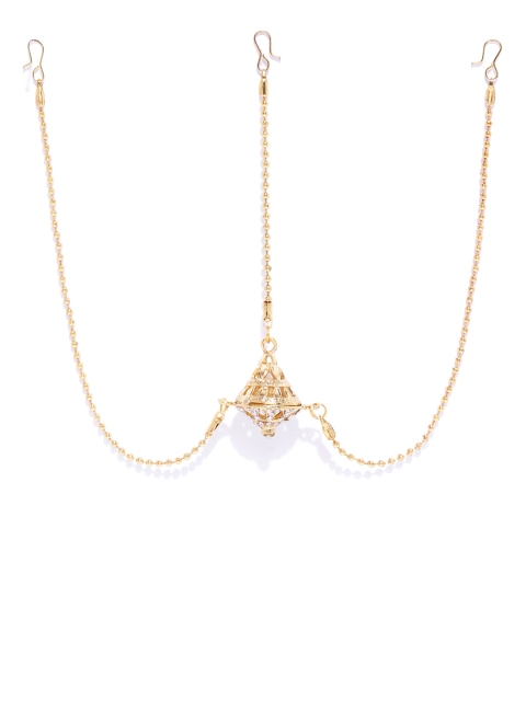 

damani Gold-Plated Stone-Studded Borla Matha Patti