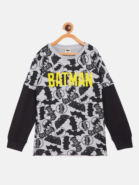

COOL CLUB Boys Grey & Black Batman Print Round Neck T-shirt