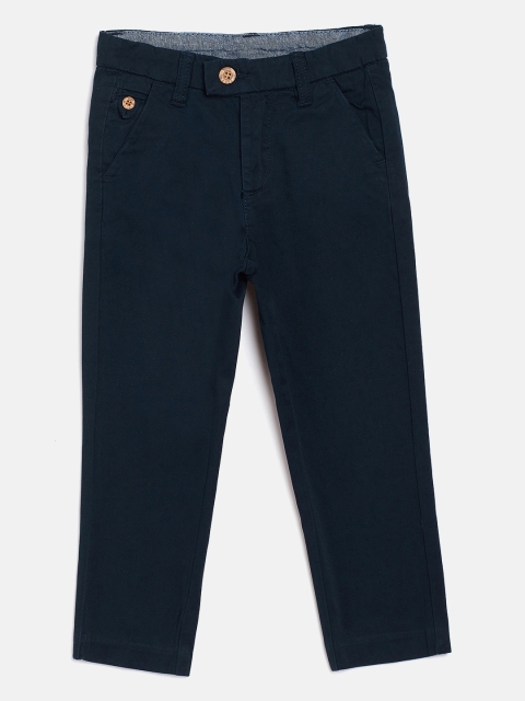

COOL CLUB Boys Navy Blue Regular Fit Solid Chinos