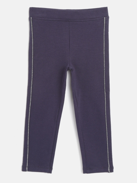 

COOL CLUB Girls Navy Blue Solid Leggings