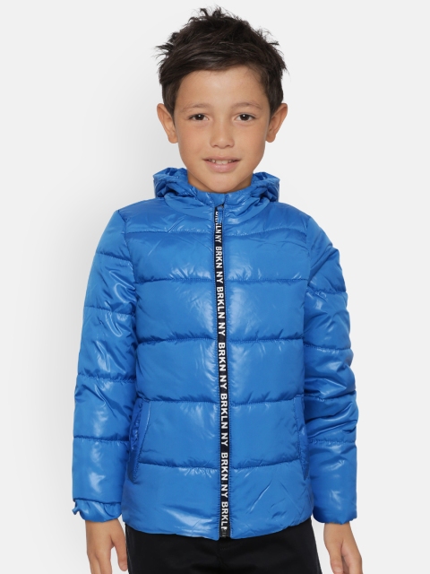 

COOL CLUB Boys Blue Solid Hooded Puffer Jacket
