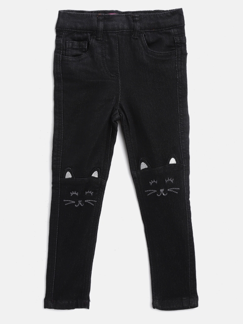 

COOL CLUB Girls Black Solid Regular Fit Mid-Rise Clean Look Stretchable Jeans