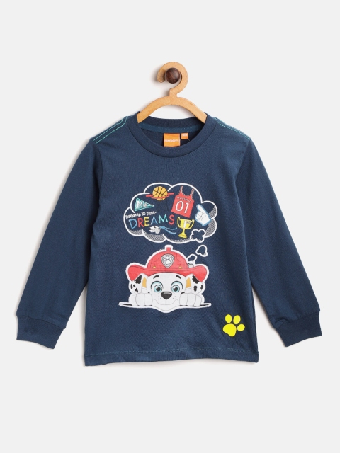 

COOL CLUB Boys Navy Printed Round Neck T-shirt, Navy blue