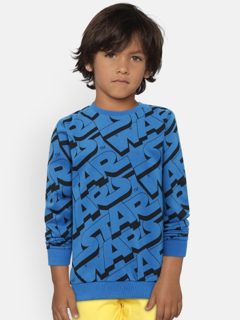 

COOL CLUB Boys Blue & Black Printed Sweatshirt