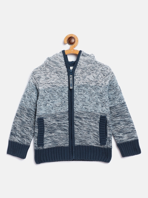 

COOL CLUB Boys Blue & Grey Self-Design Cardigan