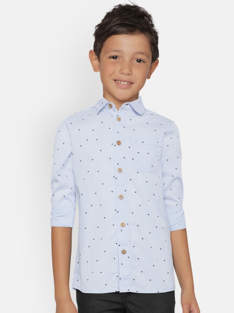 

COOL CLUB Boys Blue Regular Fit Printed Casual Shirt
