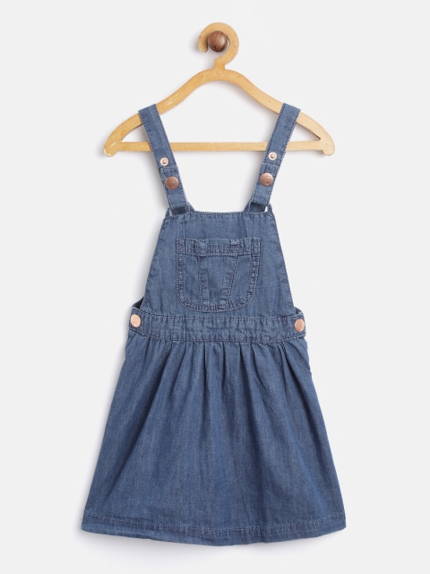 

COOL CLUB Girls Blue Solid Denim Pinafore Dress