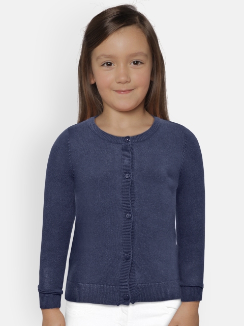 

COOL CLUB Girls Navy Blue Solid Cardigan