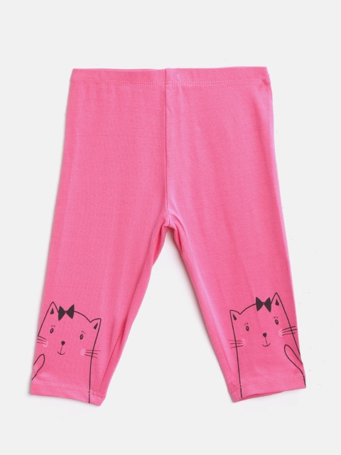 

COOL CLUB Girls Pink Solid Leggings with Printed Detail