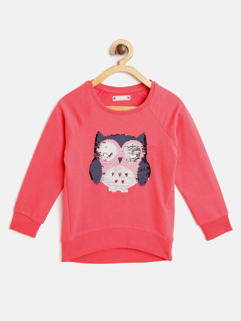 

COOL CLUB Girls Coral Pink Flip Sequinned Sweatshirt