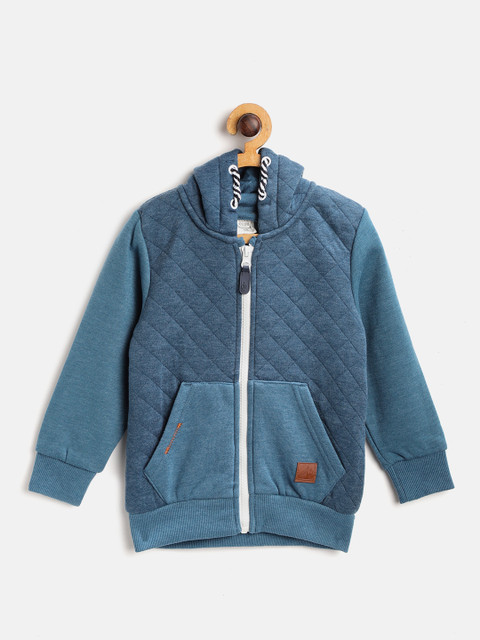 

COOL CLUB Boys Teal Blue Quilted Hooded Sweatshirt
