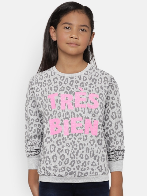 

COOL CLUB Girls Grey & Pink Leopard Print Sweatshirt