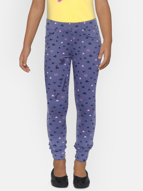 

COOL CLUB Girls Blue Heart Print Treggings