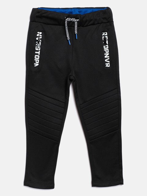 

COOL CLUB Boys Black Solid Trackpants
