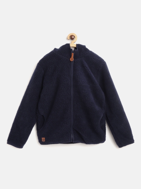 

COOL CLUB Boys Navy Blue Solid Hooded Sweatshirt