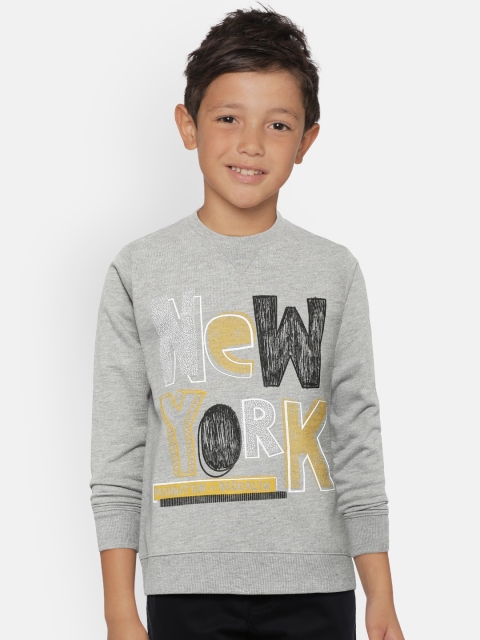 

COOL CLUB Boys Grey Melange Printed Sweatshirt