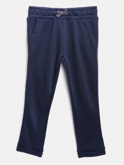 

COOL CLUB Girls Navy Blue Regular Fit Solid Trousers