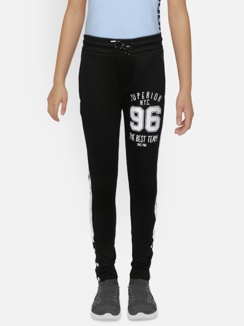 

COOL CLUB Boys Black & White Printed Detail Track Pants