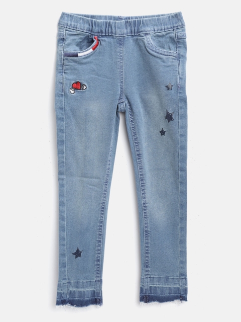 

COOL CLUB Girls Blue Regular Fit Faded Denim Trousers