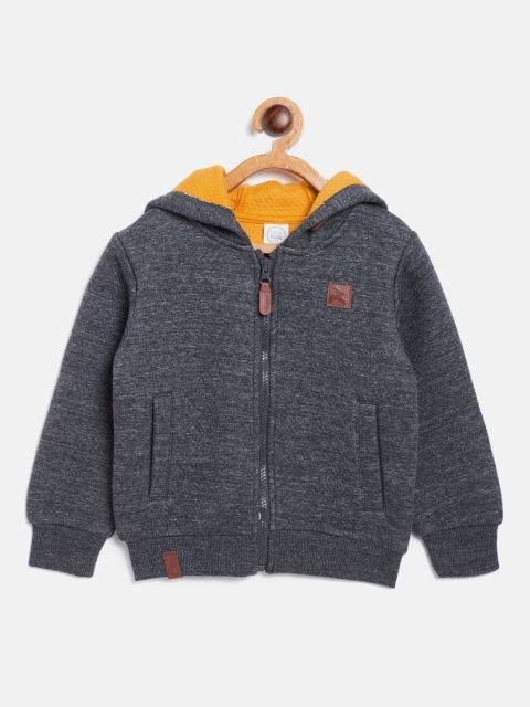 

COOL CLUB Boys Charcoal Grey Solid Hooded Sweatshirt