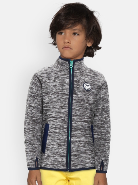 

COOL CLUB Boys Grey Grindle Effect Front-Open Sweatshirt