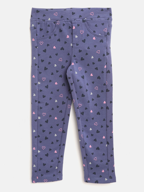

COOL CLUB Girls Blue & Pink Heart Print Treggings