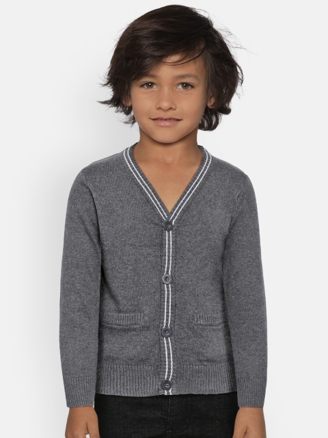 

COOL CLUB Boys Charcoal Grey Solid Cardigan Sweater