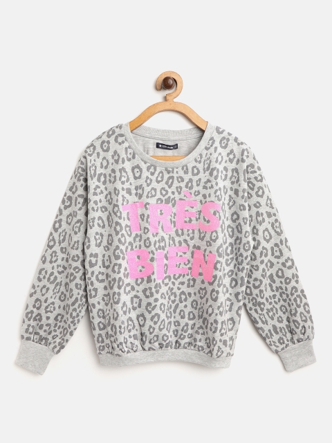 

COOL CLUB Girls Grey Leopard Printed Sweatshirt