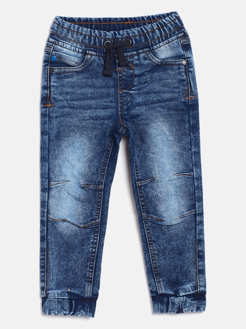 

COOL CLUB Boys Navy Blue Acid Wash Slim Fit Mid-Rise Clean Look Stretchable Jeans