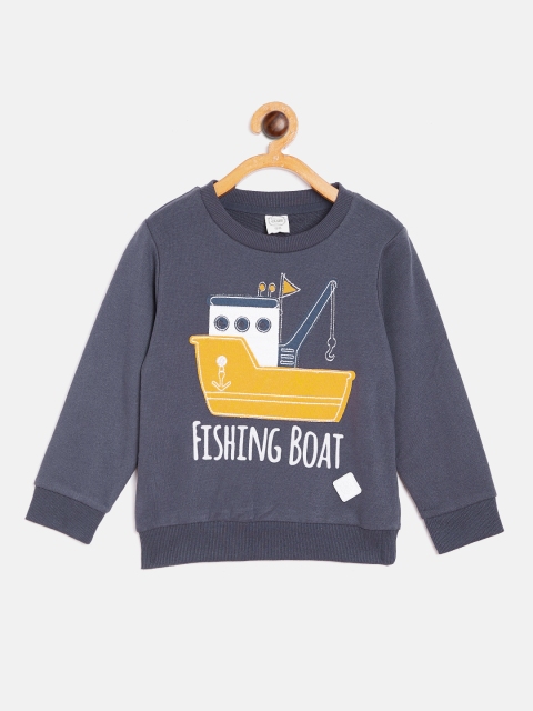 

COOL CLUB Boys Charcoal Grey & Mustard Yellow Applique Sweatshirt