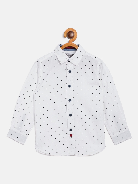 

COOL CLUB Boys White Regular Fit Printed Casual Shirt