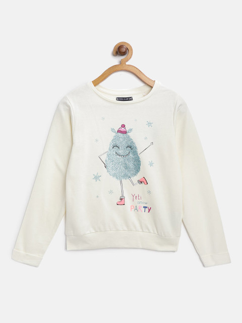

COOL CLUB Girls Off-White Printed Sweatshirt