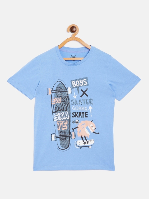 

COOL CLUB Boys Blue Printed Round Neck T-shirt