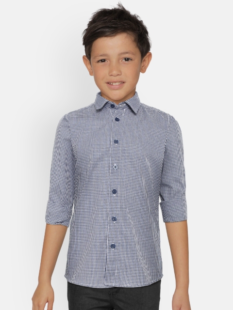 

COOL CLUB Boys Navy Blue & White Checked Shirt