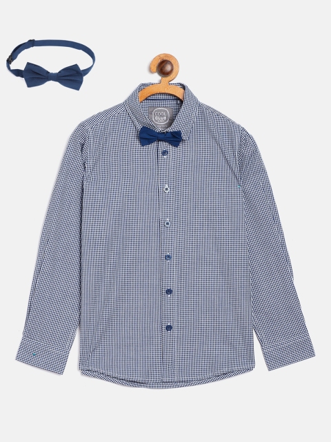 

COOL CLUB Boys Navy Blue & White Checked Shirt