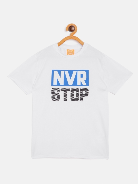 

COOL CLUB Boys White Printed Round Neck T-shirt