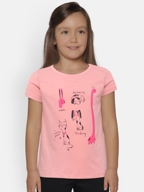 

COOL CLUB Girls Pink Printed Round Neck T-shirt