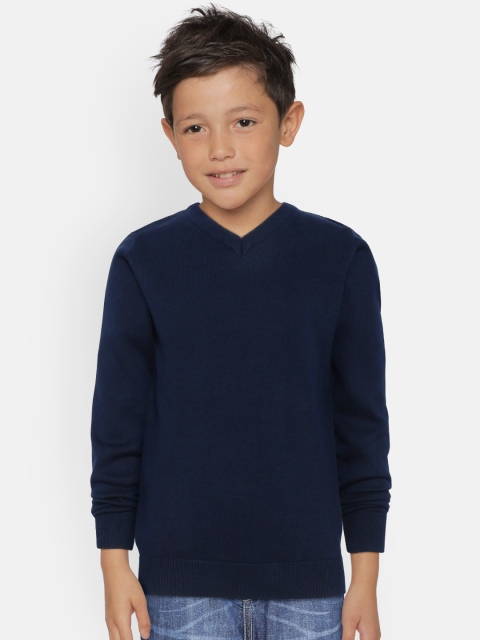 

COOL CLUB Boys Navy Blue Solid Pullover Sweater