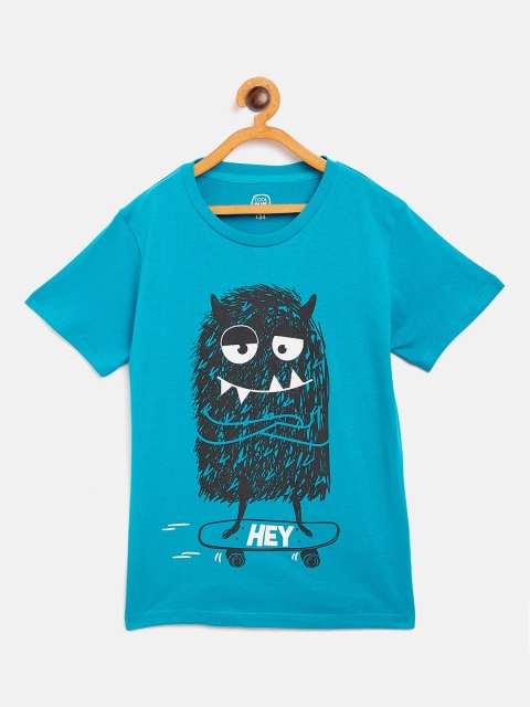 

COOL CLUB Boys Blue Printed Round Neck T-shirt