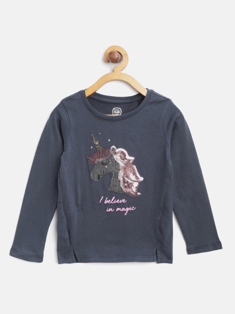

COOL CLUB Girls Navy Blue Sequinned T-Shirt