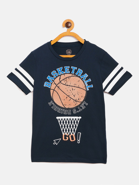 

COOL CLUB Boys Navy Blue Printed T-shirt