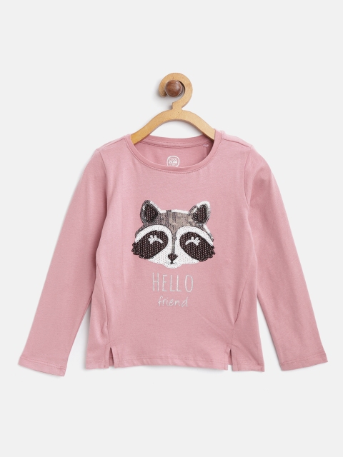 COOL CLUB Girls Mauve Self Design Top