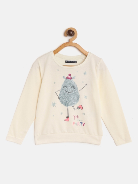 

COOL CLUB Girls Off-White Printed Sweatshirt