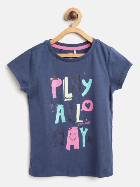 

COOL CLUB Girls Navy Blue Printed T-shirt