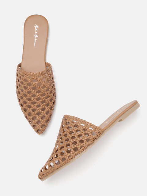

Mast & Harbour Women Brown Woven Design Mules