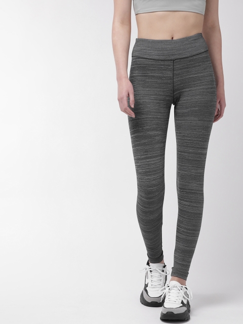 

Alcis Women Charcoal Grey Striped Tights