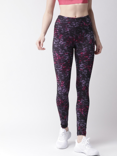 

Alcis Women Black & Purple Printed Tights