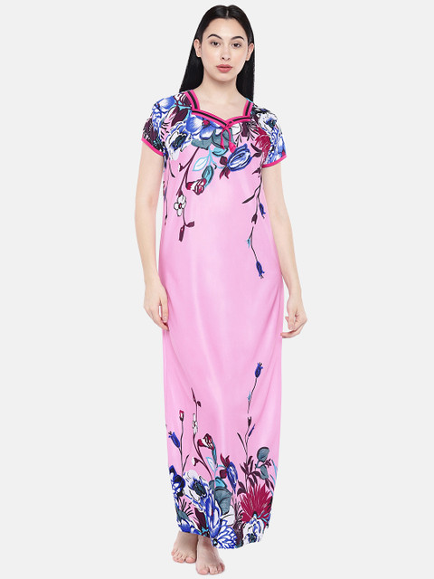 

Pretty Awesome Pink Printed Nightdress PTAS780